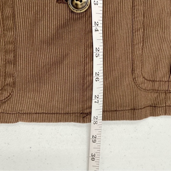 Chicos Striped Tailored Fit Pockets Button Notch Collar Cotton Blazer Jacket - Picture 7 of 9